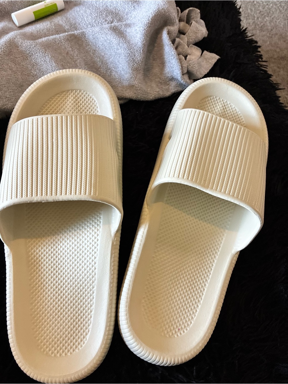 Cream Slide Sandals